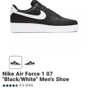 Nike Air Force 1 07 Black and White Sneakers